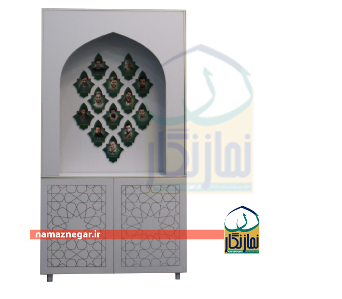 استند یادواره شهداء طرح ریحان-کمد دار عرض 120 سانت ارتفاع210سانت